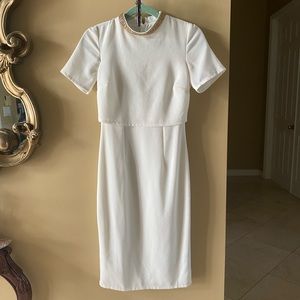 ASOS Embellished Neck White Midi Dress